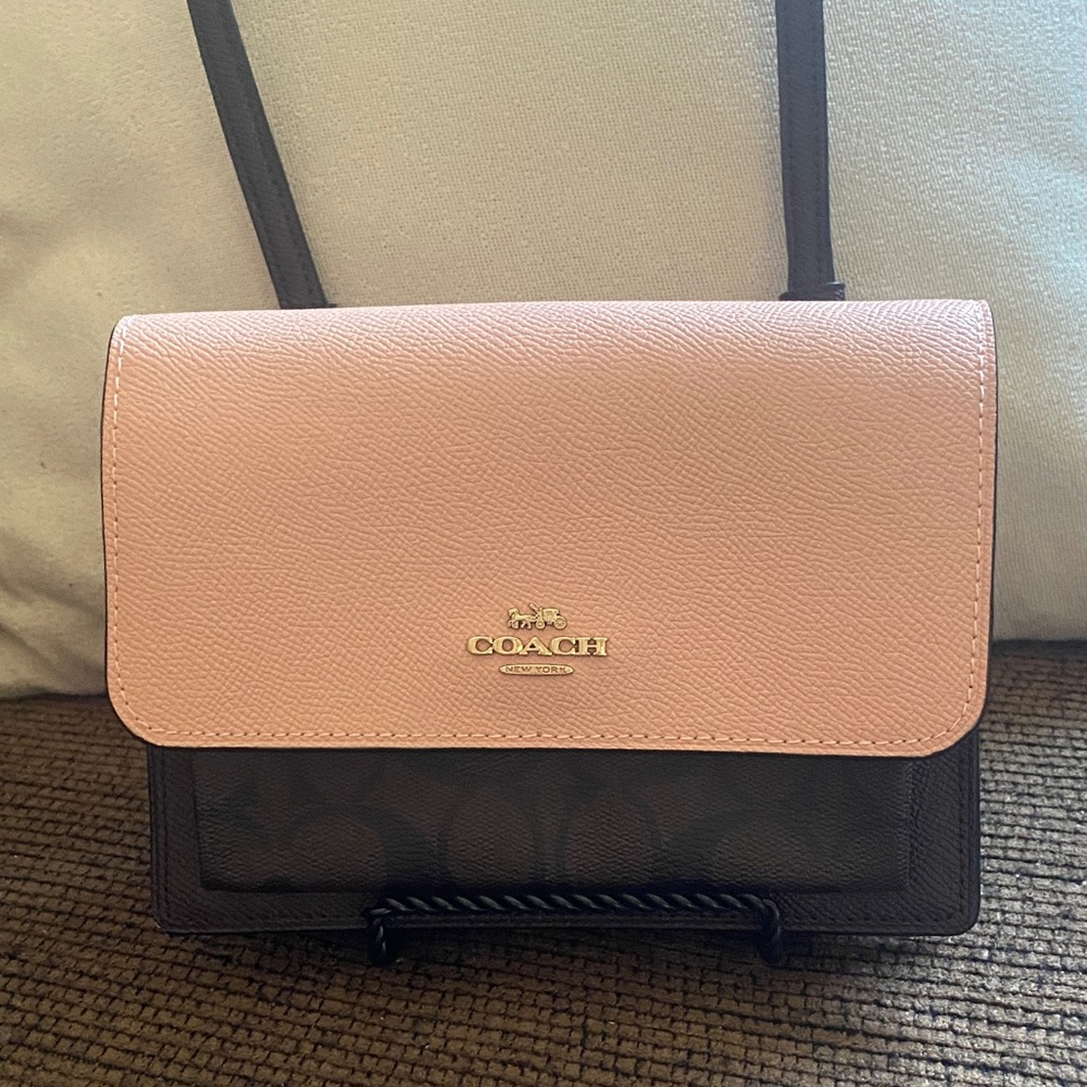 NWOT Coach Pink, Classic Logo and Pink and Brown Snake Skin Crossbody/Belt  Bag